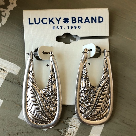 Lucky Brand Jewelry - 🍀Lucky Brand Floral Statement Hoop Earrings🍀